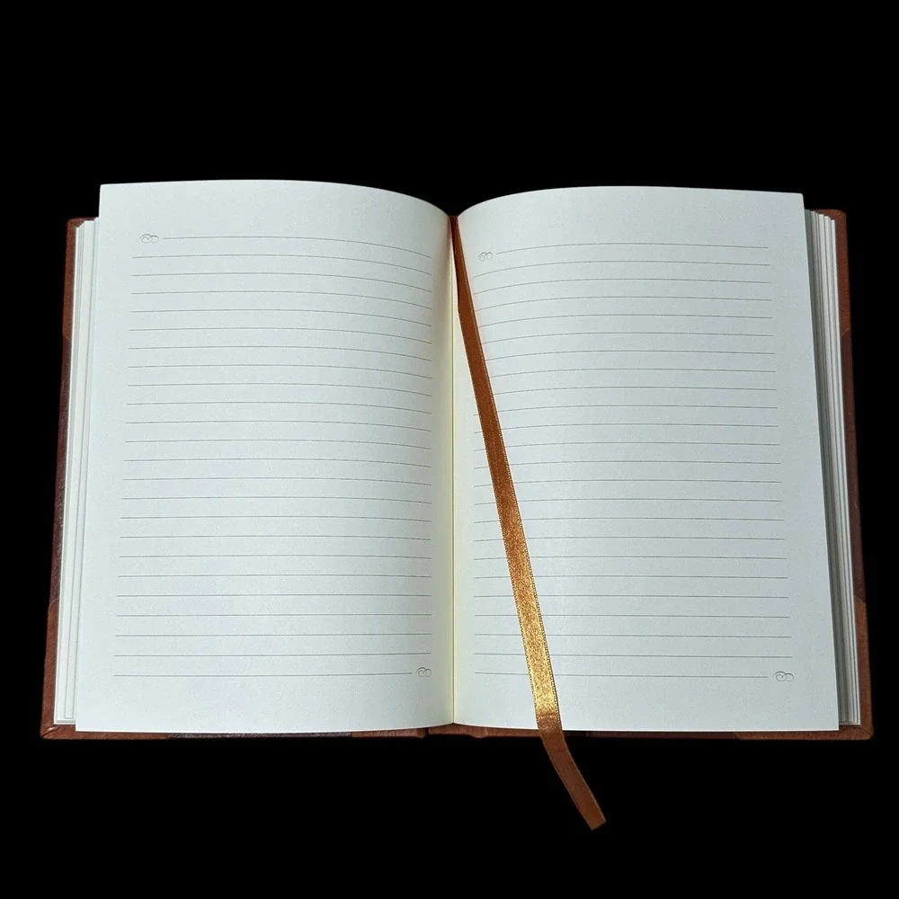 ArtWorks International Brown Leather Lined Journal Gold Gilt Edge Ribbon